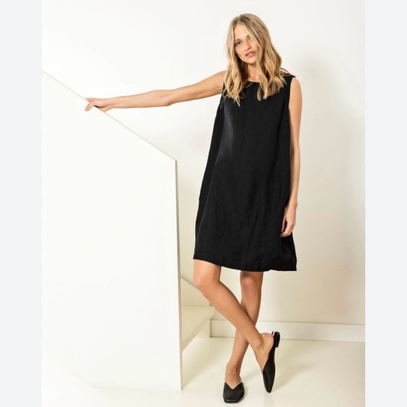 Halogen Black Sleeveless A-line Mini Dress - Picture 1 of 7